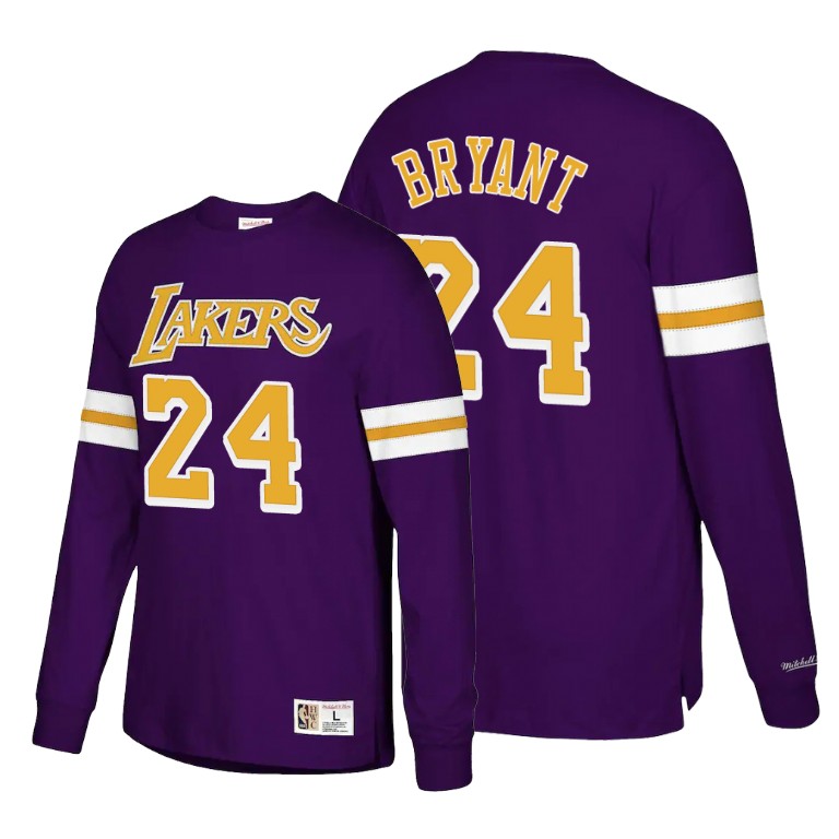 Men's Los Angeles Lakers Kobe Bryant #24 NBA Hardwood Classics Purple Basketball T-Shirt KGJ5283VM